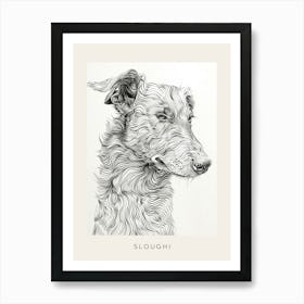 Sloughi Dog Line Sketch 2 Poster Art Print