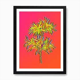 Neon Bitter Willow Botanical in Hot Pink and Electric Blue n.0334 Art Print