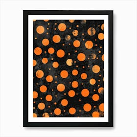 Orange Polka Dots 1 Art Print