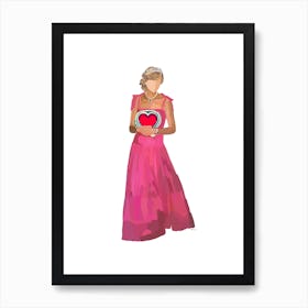 Pink hearts Art Print