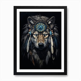 Italian Wolf Native American Art Print