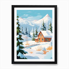 Retro Winter Illustration Bavaria Germany 2 Art Print