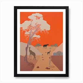 Kalahari Desert   Africa, Contemporary Abstract Illustration 3 Art Print