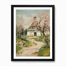 Cottage In The Countryside Painting 8 Art Print