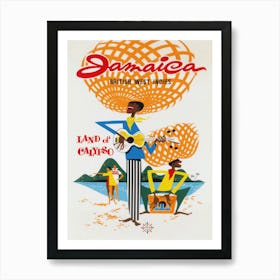 Jamaica, Calypso Band, Retro Vintage Poster Art Print