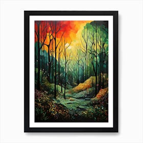 Forest Abstract Minimalist 12 Art Print