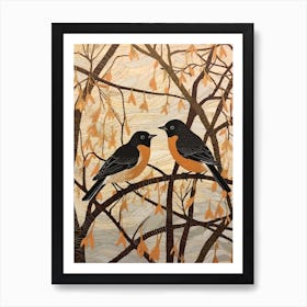 Art Nouveau Birds Poster Coot 1 Art Print