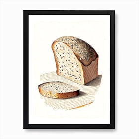 Steel Cut Oat Bread Bakery Product Quentin Blake Illustration Art Print