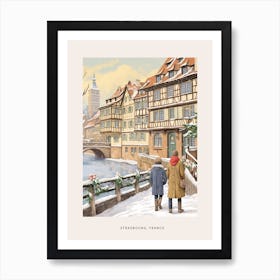 Vintage Winter Poster Strasbourg France 1 Art Print