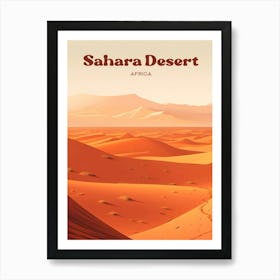 Sahara Desert Egypt Dune Travel Illustration Art Print