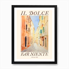 Il Dolce Far Niente Ancona, Italy Watercolour Streets 1 Poster Art Print