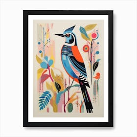 Colourful Scandi Bird Hoopoe 2 Art Print