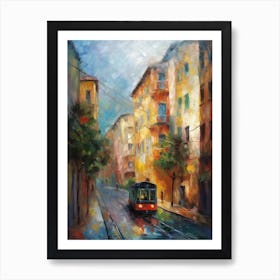 Painting Of A Street In San Francisco With A Cat 2 Impressionism Art Print