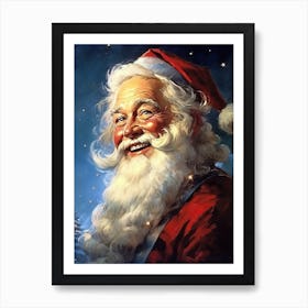 Santa Claus 3, Vintage Retro Poster Art Print