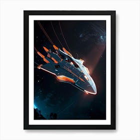 Spaceship In Space 3 Art Print