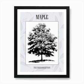 Maple Tree Simple Geometric Nature Stencil 21 Poster Affiche