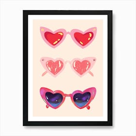 Heart Shaped Sunglasses Print Art Print