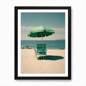 Green Chair And Brach Umbrella  Summer Photography 3 Art Print