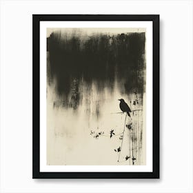 Crow On A Wire Art Print