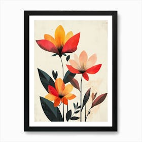 Flowers And Leaves 14 Art Print