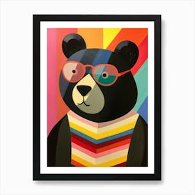 Little Black Bear 3 Wearing Sunglasses Art Print