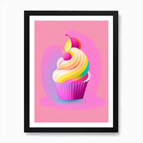 Cupcake Cake Bakery Product Pop Matisse 1 Flower Art Print