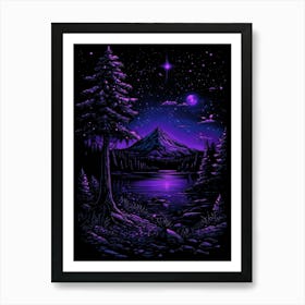 Purple Night Sky 1 Art Print