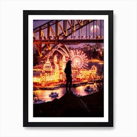 Sydney Harbor Bridge At Night Art Print
