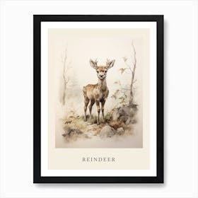 Beatrix Potter Inspired  Animal Watercolour Reindeer 2 Art Print