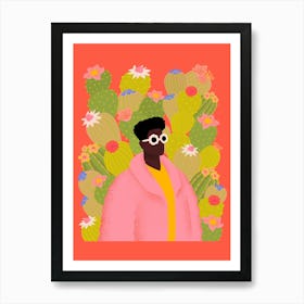 Blooming Cactus Art Print