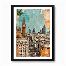 Retro Kitsch London Collage 3 Art Print