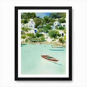 Paros Greece Watercolour Tropical Destination Art Print