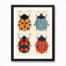 Colourful Insect Illustration Ladybug 32 Art Print