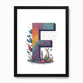 Colorful Letter F Illustration 54 Art Print