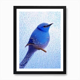 Bluebird Pointillism Bird Art Print