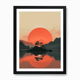 Sunset In Japan Art Print