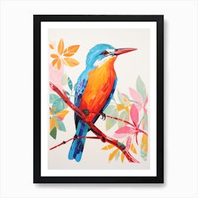 Colourful Bird Painting Kingfisher 1 Art Print