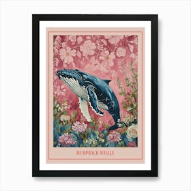 Floral Animal Painting Humpback Whale 4 Poster Art Print