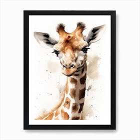 Baby Giraffe Watercolour Nursery 7 Art Print