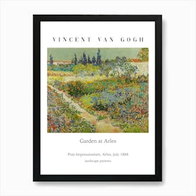 Garten In Arles, Vincent Van Gogh, Typografie-Text, Natur Stillleben Malerei Art Print