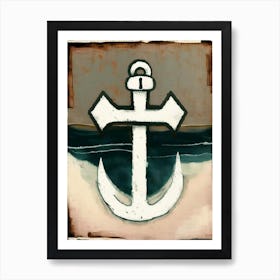 Hope And Anchor Symbol Abstract Painting Art Print