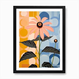 Black Eyed Susan 1 Hilma Af Klint Inspired Pastel Flower Painting Art Print