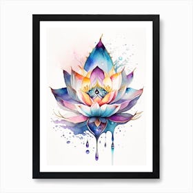 Lotus Flower, Symbol, Third Eye Watercolour 7 Art Print