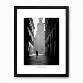 Poster Of Modena, Italy, Black And White Analogue Photography 1 Art Print