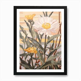 Calendula 2 Flower Painting Art Print