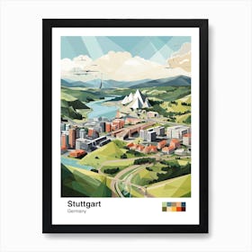 Stuttgart, Germany, Geometric Illustration 1 Poster Poster