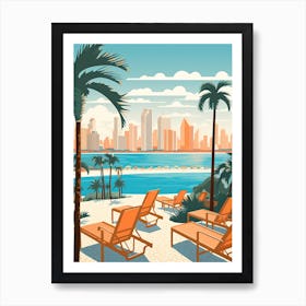 Cancun, Mexico, Graphic Illustration 1 Art Print