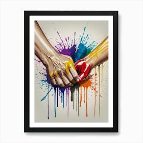 Two Hands Holding Hands Art Print