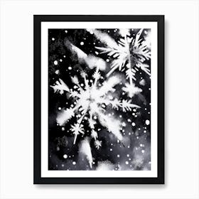 Frozen, Snowflakes, Black & White 2 Art Print