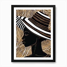 African Woman In Hat 1 Art Print